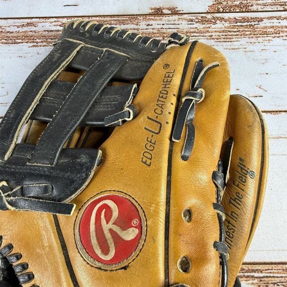 Rawlings 12" Baseball Glove RHT Brown Leather Mitt Unisex Adult CS120 - Picture 2 of 7